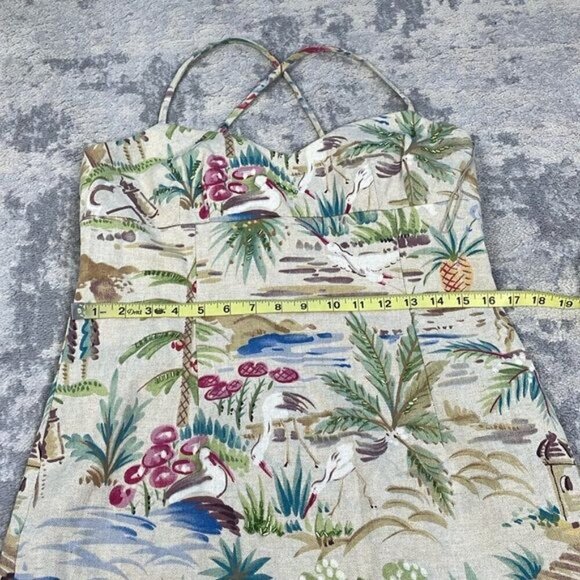 Vintage Maggie London Sweetheart Empire Waist Tropical Jungle Vacation Dress 12 - Picture 7 of 12